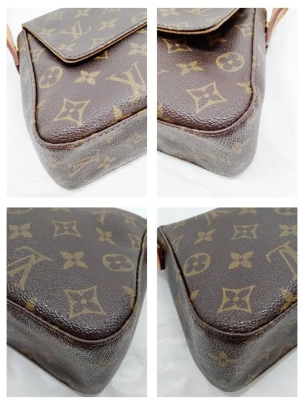 Authentic Louis Vuitton Monogram Looping PM Shoulder Bag Brown Canvas Leather LV